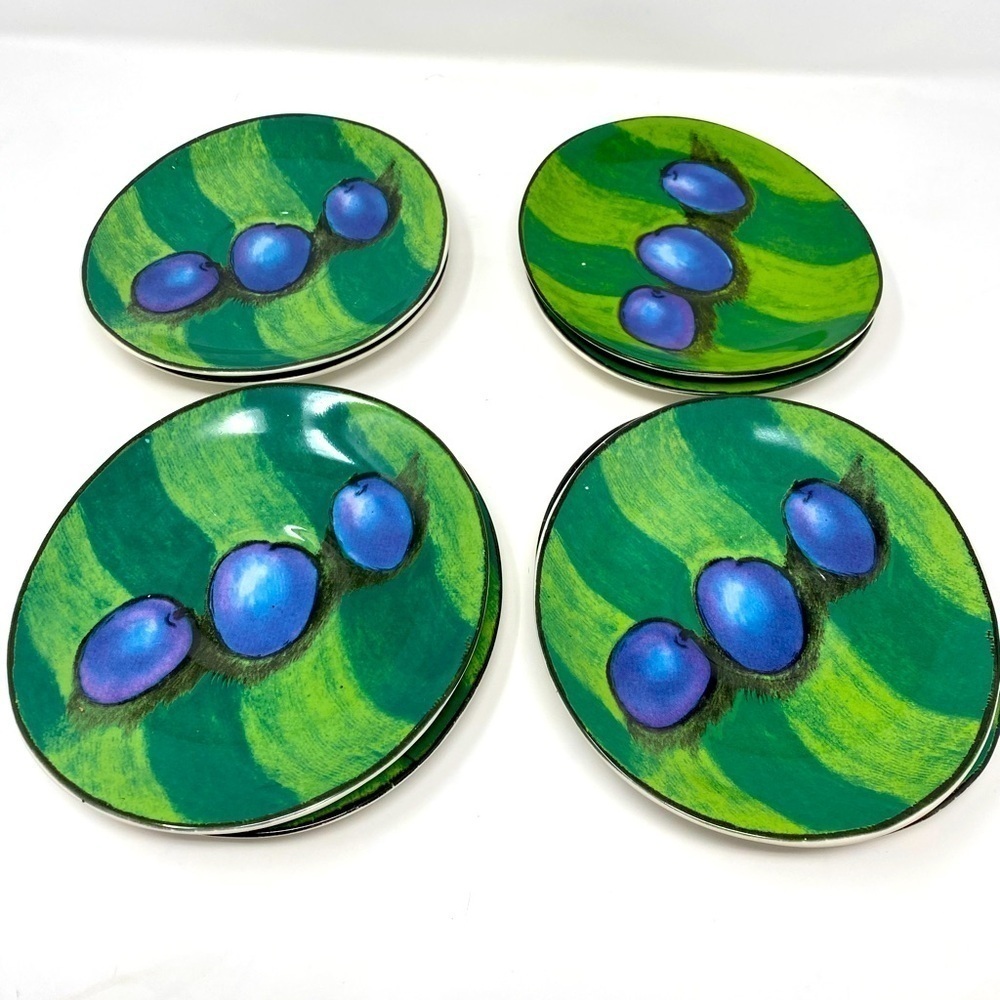 Set of 8 Vintage Misono Tuscany Oval Shaped Plum Saucers/Plates - Picture 1 of 9